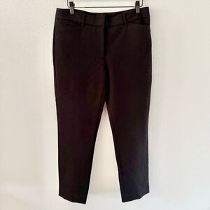 WHBM Slim Ankle Comfort Stretch Cropped Mid-Rise Trouser Pants Black Women's 8